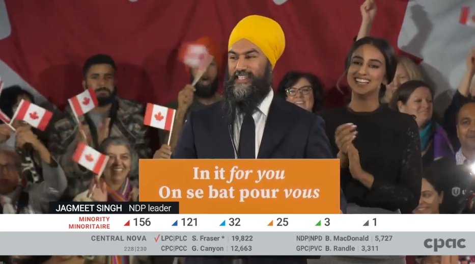 CPAC_TV's tweet photo. LIVE: NDP Leader Jagmeet Singh speaks to his supporters in Burnaby, B.C. 
https://t.co/7H96MvfklI

EN DIRECT : Le chef du NPD Jagmeet Singh s’adresse à ses partisans, à Burnaby, en C.-B.
https://t.co/QIY4zzIKYY

#cdnpoli #elxn43 #CPACVote2019 https://t.co/jdmmD950tJ
