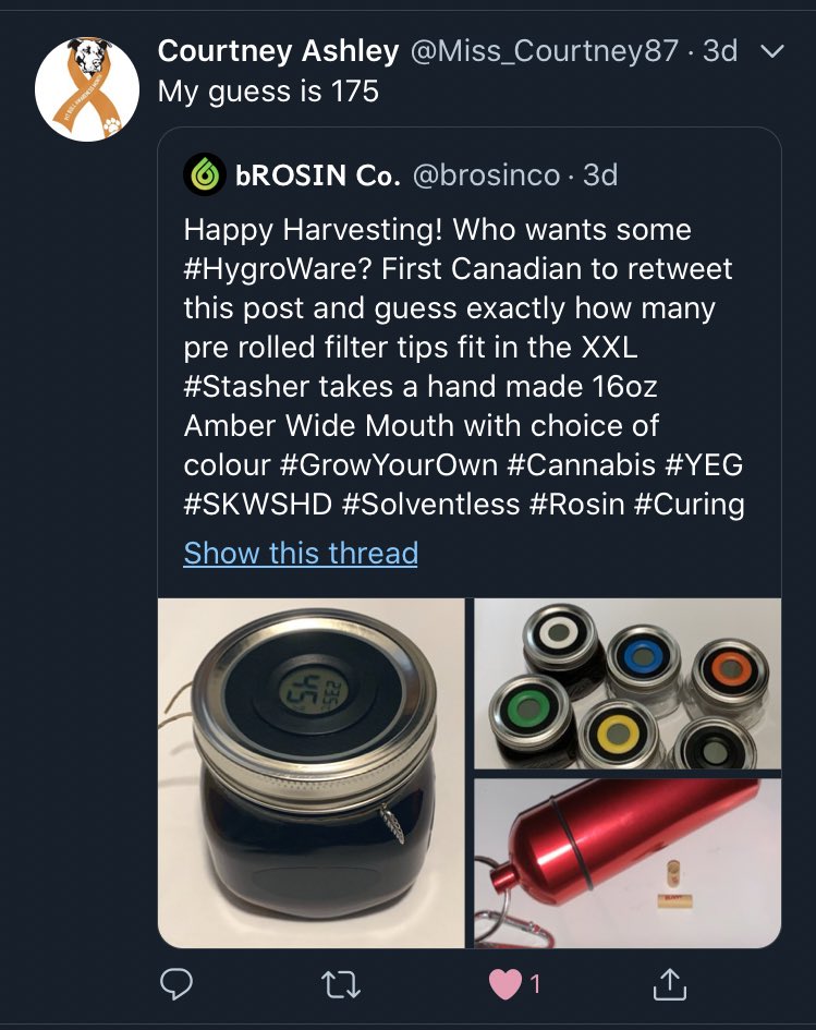 brosinco's tweet photo. Total was 177. The closest guess without going over was @Miss_Courtney87 at 175. Thanks to all that took part. Stay tuned for the next #HygroWare giveaway #GrowYourOwn #Cannabis #YEG #SKWSHD #Solventless #Rosin https://t.co/1VVpPw9d7H