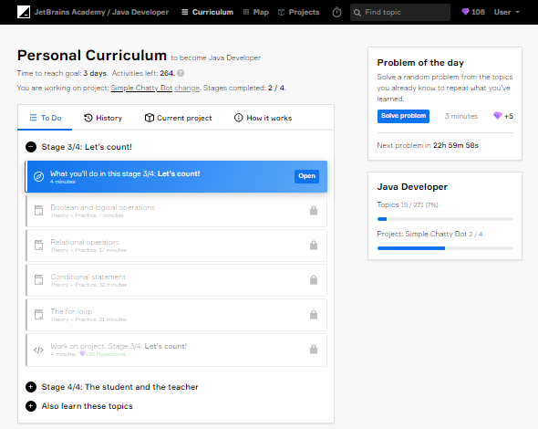 AgileBelma's tweet photo. R4D88 - Yay! I've completed Stage 2 in https://t.co/uAiotuqC5S (with my colleague's help!) and I'm moving onto Stage 3 now! I'm soooo happy! #100DaysOfCode #CodeNewbie #momscancode #WomenWhoCode #JavaDays https://t.co/eTvzwPceZH