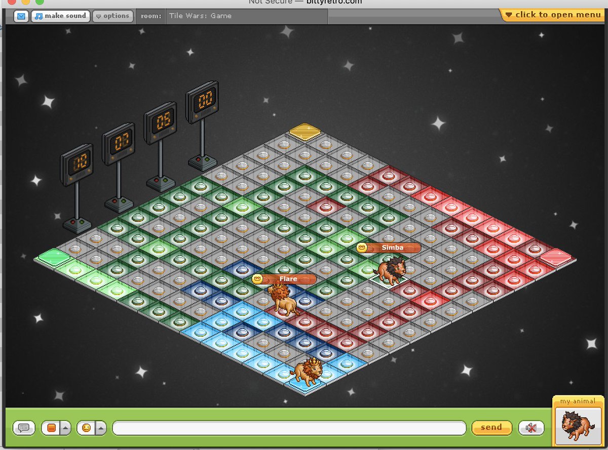 BittyRetro's tweet image. A beta version of the new minigame Tile Wars is now active! Sit on the throne in the game lobby territory to play! bittyretro.com #bittyretro #bittybay #animals #virtualanimalgame
