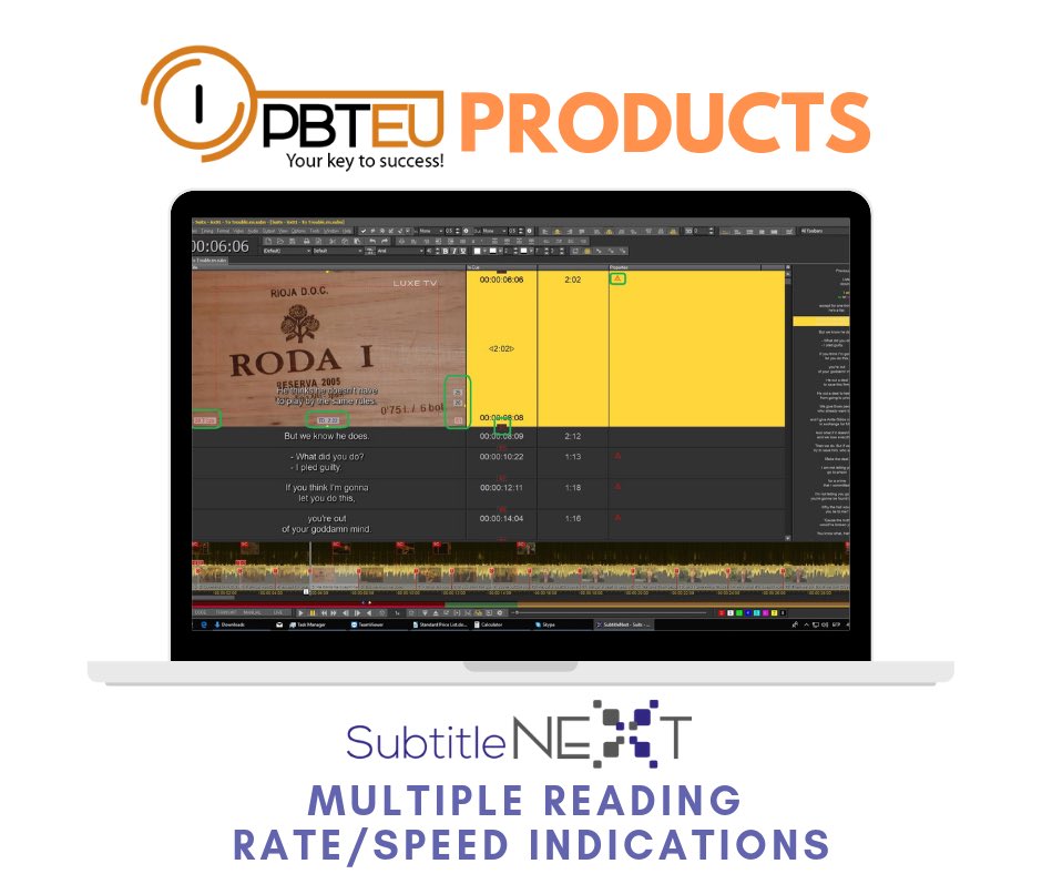 PBT_EU's tweet photo. Multiple reading rate/speed indications - numbers, color and other forms of indication are available in #SubtitleNEXT!
#avt #subtitling #timedtext #pbteu #subtitles #news #subtitlingtools https://t.co/NhWisL2hiw