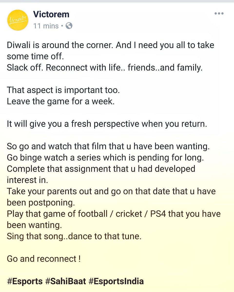 MacroMagicIndia's tweet photo. Golden Words !

#Esports #EsportsIndia #SahiBaat #HappyDiwali https://t.co/mHIIzhxwSq