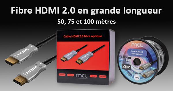 MCL Câble HDMI 2.0 fibre optique de 10 mètres