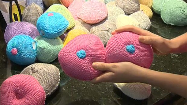 SA company brought staff together to knit "knockers" for breast cancer survivors - goodthingsguy.com/people/outies-…