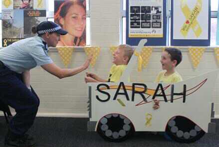 SarahGroup's tweet photo. On behalf of Principal Partners, it was my pleasure to present to Police Association NSW Executive & thank them, not just for their support of #YellowRibbon National #RoadSafety Week but since 2012, supporting our #SlowDownMoveOver push now NSW #SarahsRule! #DriveSoOthersSurvive https://t.co/W6dbjj9Nni