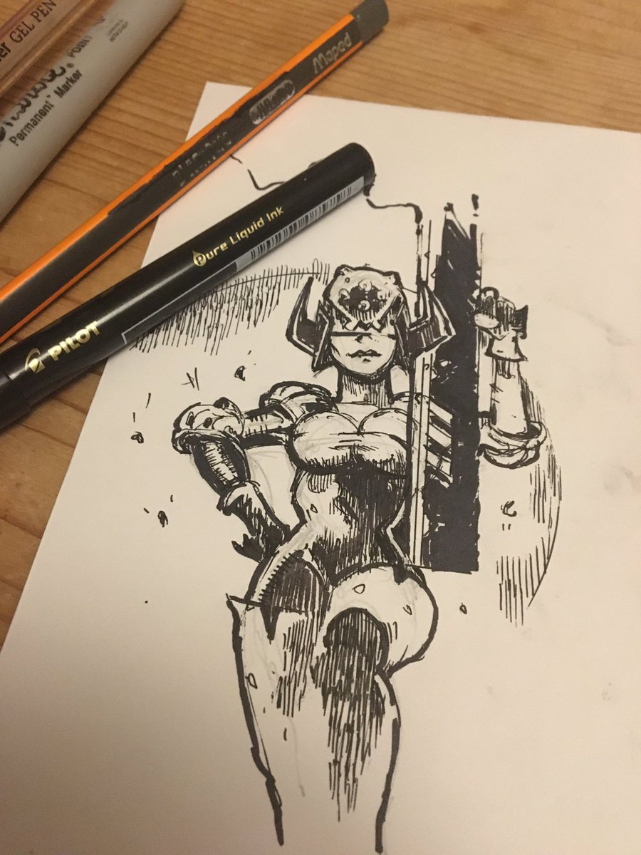 andysawyers75's tweet photo. Day 22 - Drokktober !!!
‘Design your own Judda’
I’d been ‘Dredding’ this one - Ha !!!
See you tomorrow for Day 23 ...
#drokktober #drokktober2019 #mortonjudda #judda #supersurften #inktober2019 #2000ad #dredd #judgedredd #2000adfanart https://t.co/VWtbe4zbiD