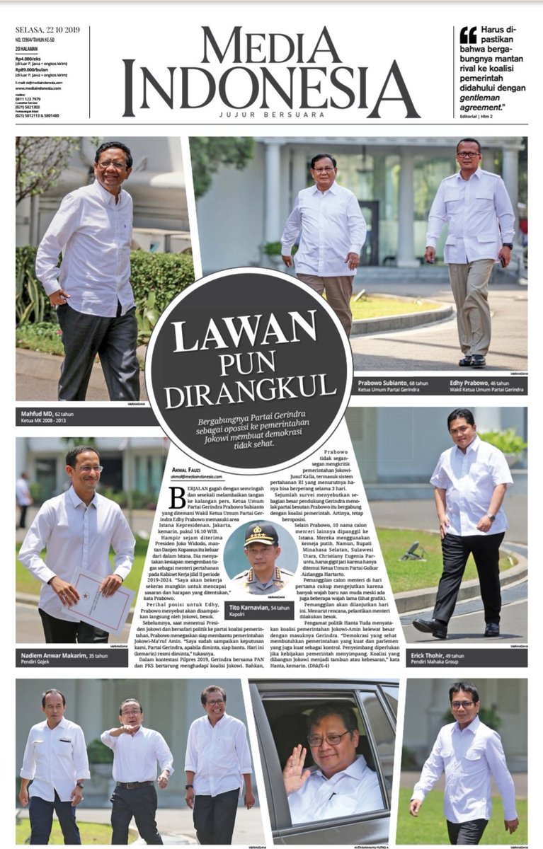 Liat headline ini, sepertinya cuma calon non politisi yg kedepan kerjanya tanpa beban. Tanpa beban harus bagi² kue ke partai.