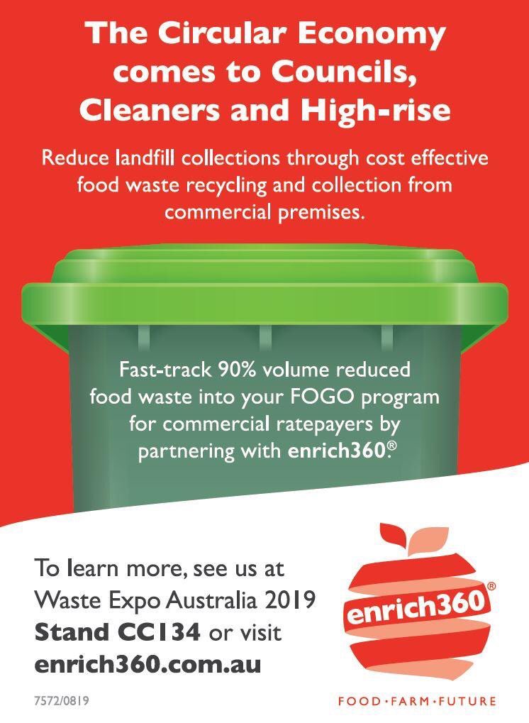 See  @enrich360® | FOOD-FARM-FUTURE and our CEO Dean Turnerat stand CC 134 at Waste Expo Australia Wednesday and Thursday at MCEC 
#cleaners #buildingmanagers #councils #fogo #highrise #foodwaste #sustainability #makeitintofertilizer #environment  #circulareconomy  #climatechange