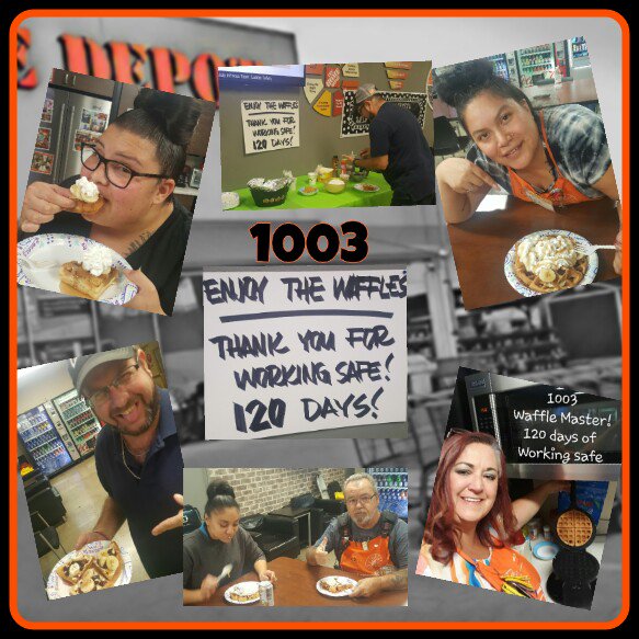 sharman_kim's tweet photo. Just "wafflin" around, The Crew from the View is focused in on joining Club 365! The waffle bar brings Lots of smiles and creativity celebrating 120 days safe at 1003! #1003theview #pacnorthproud #SafetyMatters #wegotthis https://t.co/NMgvSB12mu