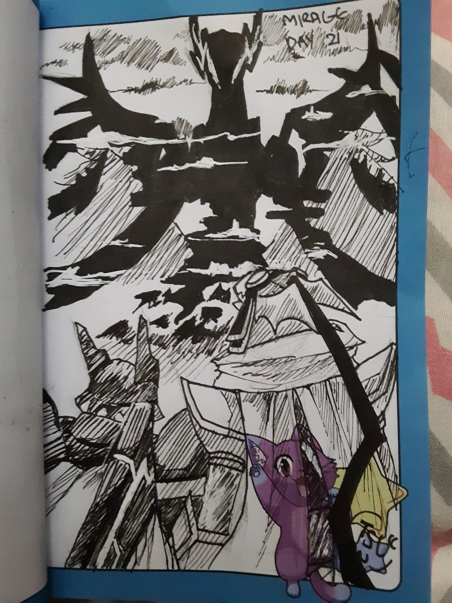 TSLdraweveryday's tweet photo. Day 21:Mirage

After Arbiter was done getting lectured at, the small group start to head back to fort. But before they could a horrifying image appears and towers over them. It reminds Arbiter of the code at the castle.

#inktober #diginktober #digimon #dukemon #alphamon #dexmon https://t.co/mabqhnW0LM