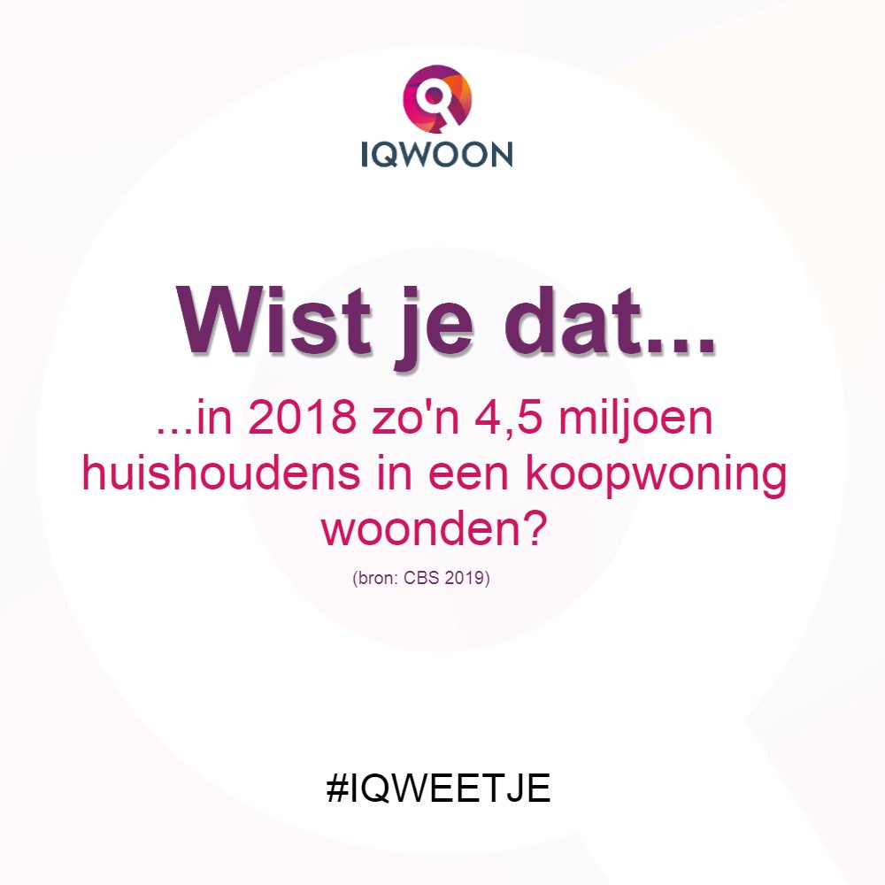 IQWOONhypotheek's tweet photo. 2,1 miljoen huishouden woonden in een sociale huurwoning en 910 duizend huishoudens in een particuliere woning (bron: CBS). #iqweetje https://t.co/z0NPx4mZ6P