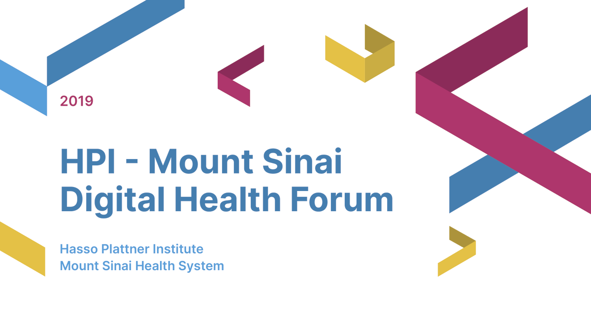 📢We are very excited to invite you to our HPI-Mount Sinai Digital Health Forum on November 21+22 with an extraordinary panel of international speakers! 😊

Agenda + Speakers 📅: bit.ly/32BsOEb
Registration (free of charge!)✏️: bit.ly/2lZxPWR