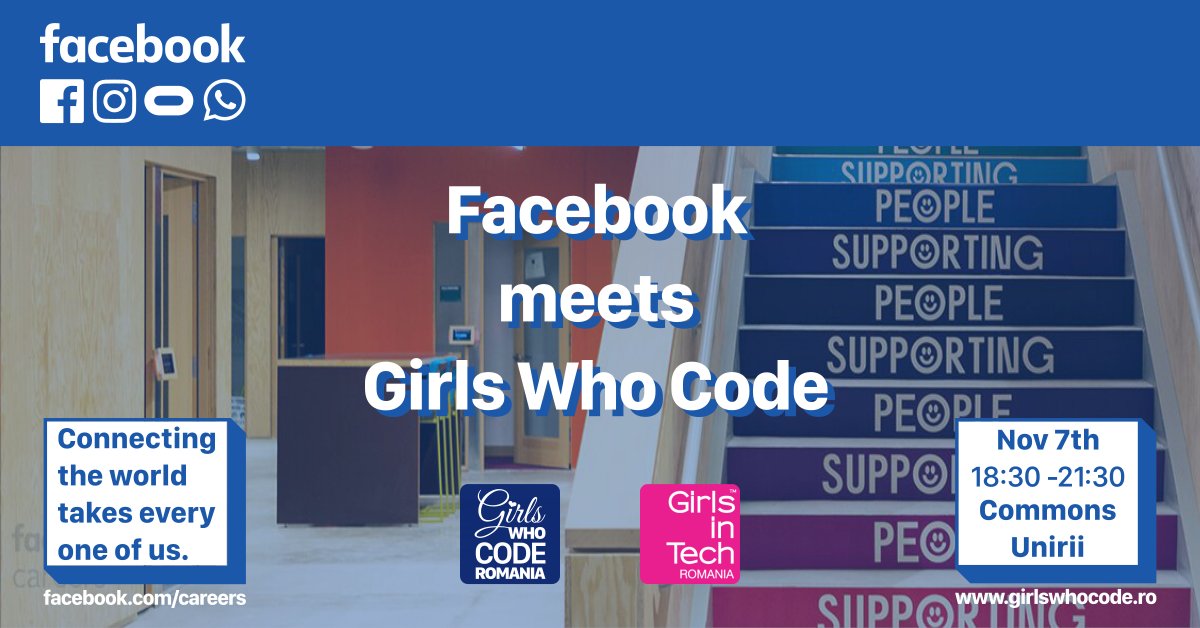 GirlsWhoCodeRO's tweet image. 📣Join us at Facebook meets Girls Who Code on Nov 7 and:

✔️ discover the innovative technology that Facebook is building out

✔️ receive tips and advice on how to prepare for a systems interview

✔️ hear about the Facebook culture

bit.ly/2oU7kE4