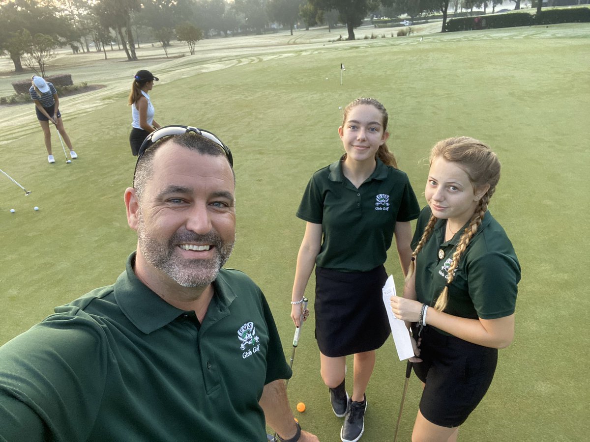 Check out our <a href="/gulfhighschool/">Gulf High School</a> Girls Golf superstars and the amazing Coach Smith getting ready to battle the greens 🏌️‍♀️💚🖤 <a href="/buonsanto_bruno/">Bruno Buonsanto</a> <a href="/rstrasser13/">Rob Strasser</a> <a href="/aasmithfrench/">Angela Smith</a> <a href="/PascoCoSports/">Pasco County Sports</a>