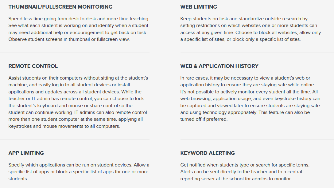 WolfieChristl's tweet photo. "Observe student screens… Get notified when students type or search for specific terms… All web browsing, application usage, and even keystroke history can be captured and viewed later"
Lenovo's classroom management software LanSchool #studentmonitoring
https://t.co/31pgCrDAj0 https://t.co/GZp4YmgWxL