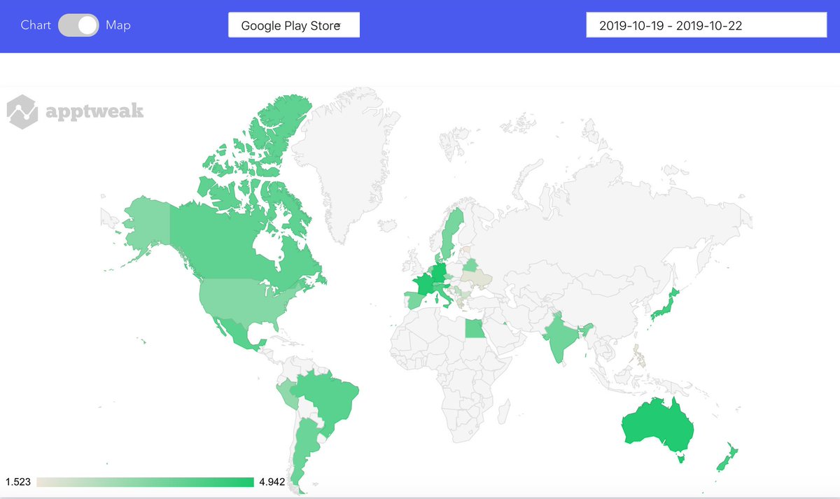 It looks like Google is making some changes to its <a href="/GooglePlay/">Google Play</a> store search algorithm, and not just in one single country 👀

You can check it out with our algorithm change detector tool: apptweak.com/free-aso-tools…

#googleplay #ASO