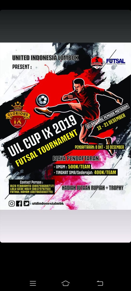 Daftarkan tim futsal kalian sekarang juga | cc <a href="/infolombok/">Info Pulau Lombok</a>