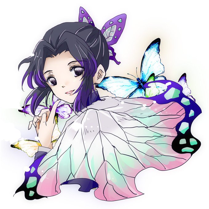 フデさんがTwitterに投稿した胡蝶しのぶ(鬼滅の刃)のイラスト。