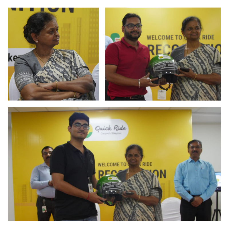 QuickRidein's tweet photo. Thank you Ms. Rama N S, CEO @ELCIA_IN for facilitating the recognition event conducted by @QuickRidein in ELCIA complex.

#RideSafe #RoadSafety #iPledgetoCarpool #QuickRide #Bikepool https://t.co/bzjJx611VF