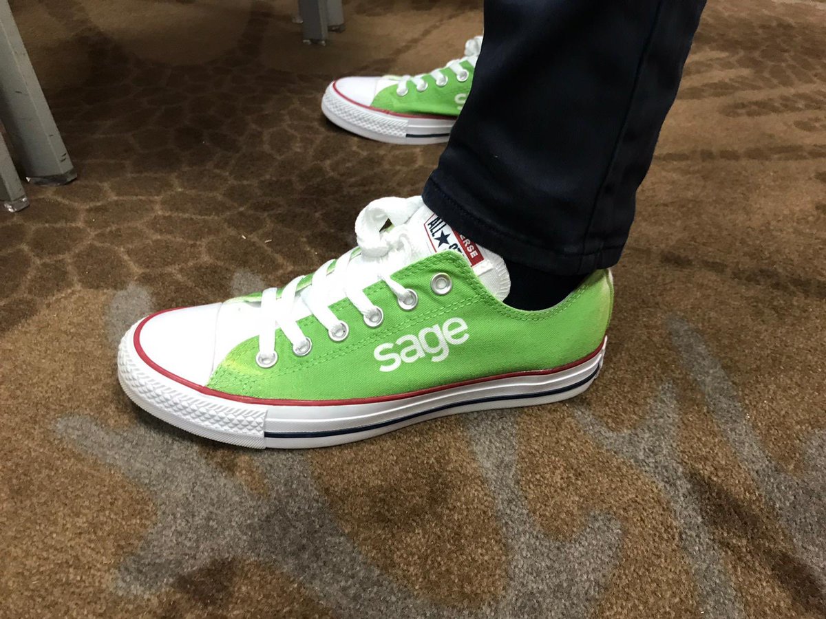 nickgoode's tweet photo. What ?? I have been out-swagged !! 

Check out these bad boys from @SagePartners uk kickoff 

I will see you there tomorrow working on some decent branded gear is tonight’s homework 😎💚 https://t.co/Vwe24Qrv6e