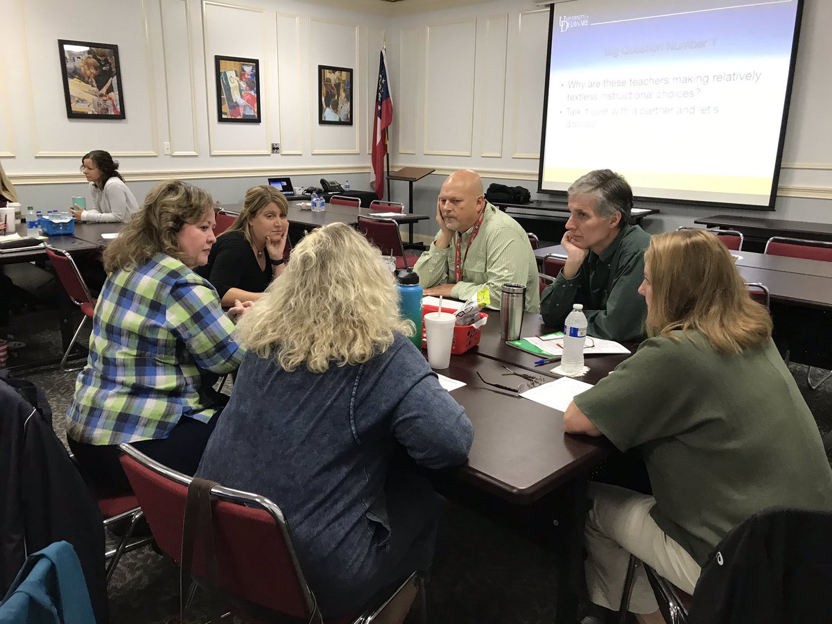 jeller2018's tweet image. Dr. Bill Lewis is here in Whitfield County to help middle school teachers create #textsets.  #letkidsread #onewhitfield