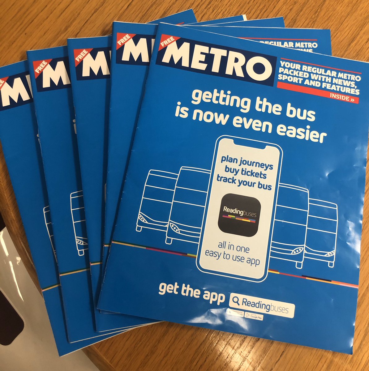Really pleased with the <a href="/reading_buses/">Reading Buses</a> Metro cover wrap which is part of our campaign promoting our app. It’s looks great and received a very positive response!