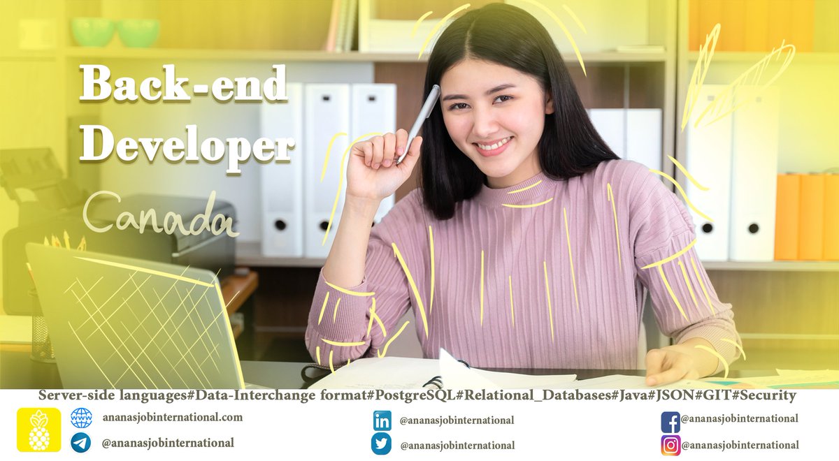 AnanasjobI's tweet image. #استخدام &quot;توسعه بک اند &quot;  در کانادا

لطفا درخواست خود را در لینک زیر ثبت نمایید

bit.ly/33Y319D

#Server_side #language #Data_Interchange #format #PostgreSQL #Relational_Databases #Java #JSON #GIT #Security