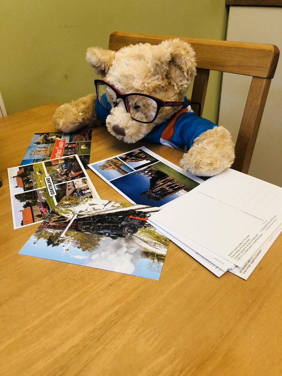 Holytrinityrc's tweet photo. Dolly, our Dive into Reading Mascot made sure she bought lots of postcards on her journey so that Class 4 can send them to all the care homes using the #postcardsofkindness scheme. #wearewriting #ECAW #postcards #memories #writingforapurpose ✏️📝📮🌎 https://t.co/qlWEWgz38J