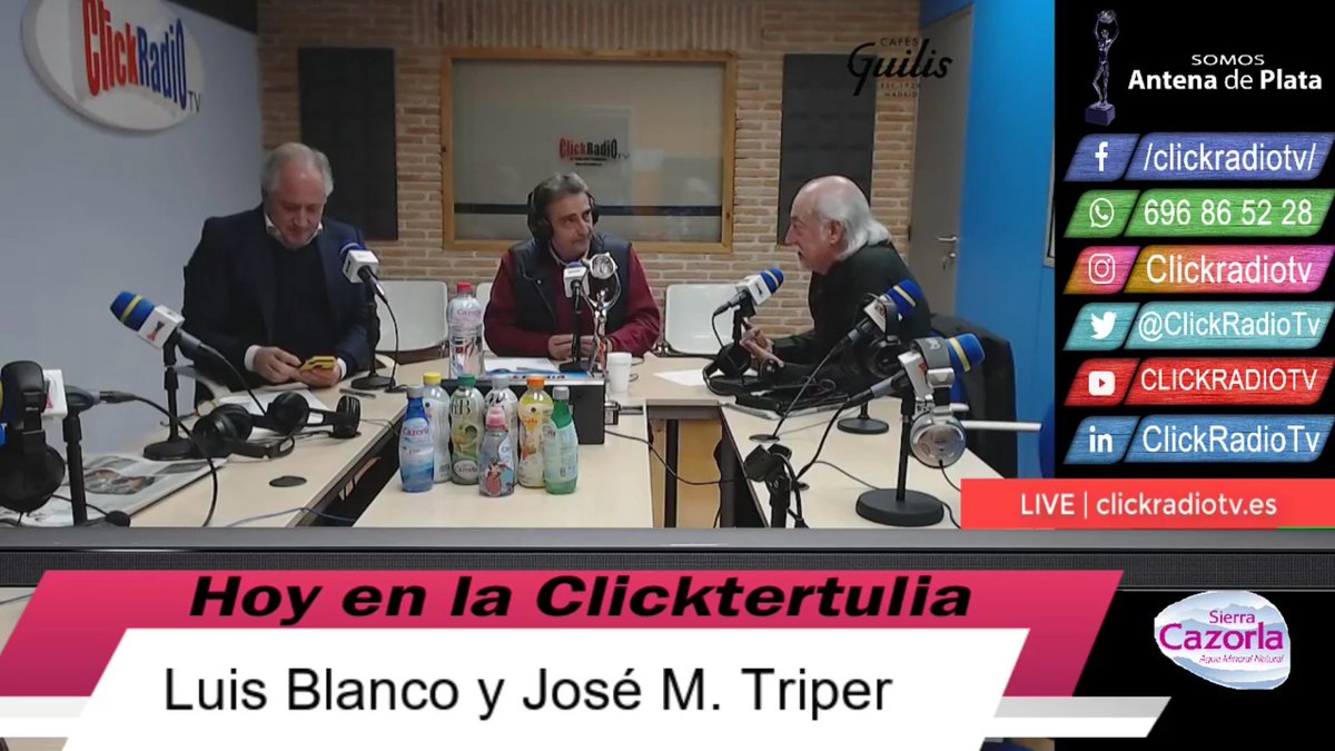 ClickRadioTV's tweet photo. ¡EN DIRECTO! Empezamos, como siempre, con la #ClickTertulia. 

Hoy, para abordar los temas de política que tenemos sobre la mesa, nos acompañan Luis Blanco y José M. Triper. 👨‍⚖️

⏩ https://t.co/TD4SEh4WC4

#ClickRadioTV https://t.co/vBfTv8yodu
