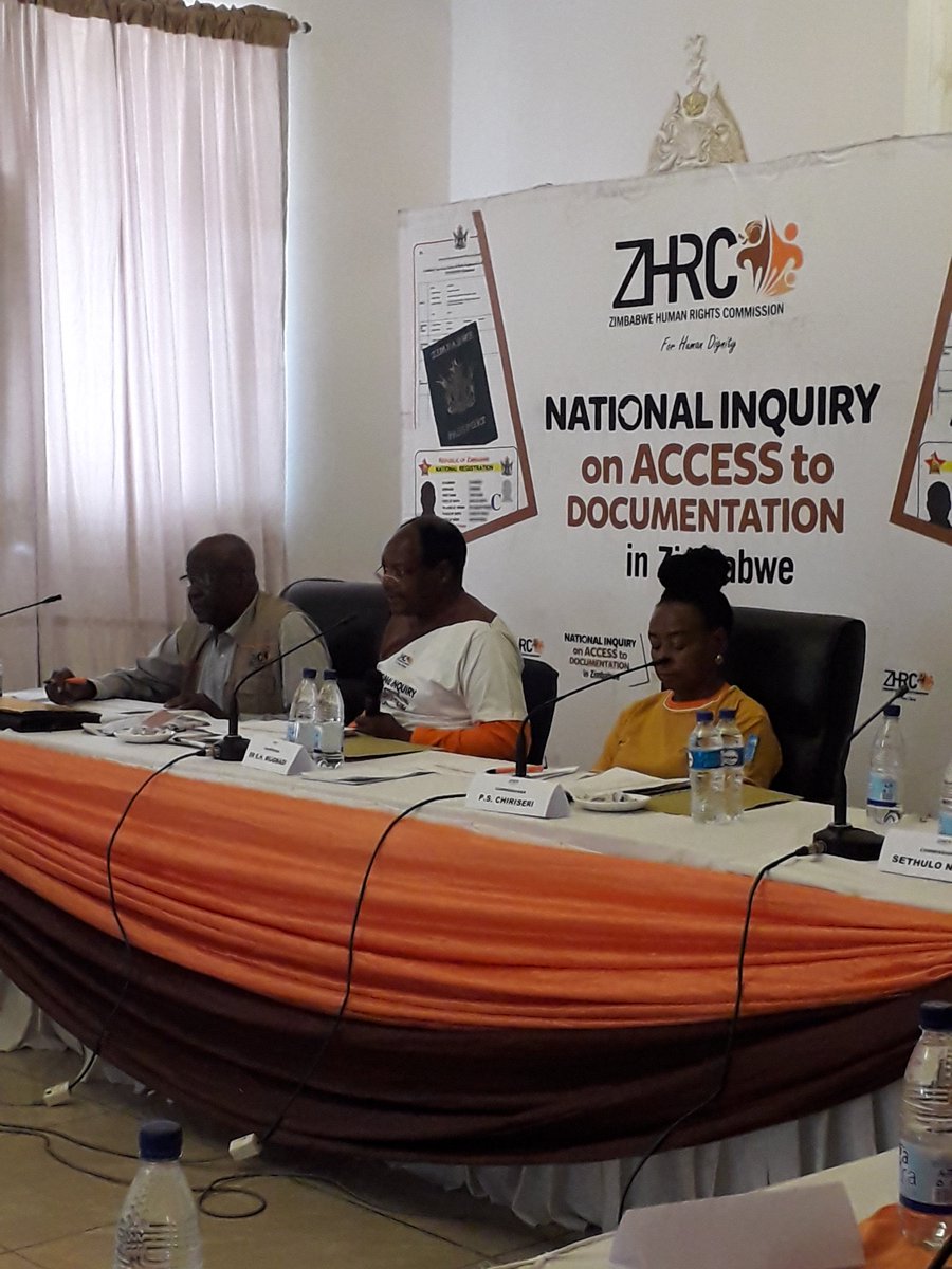 ZHRC Chairperson,Dr E. H. Mugwadi said"  Access  to Birth Certificates is not  a priviledge but it is a right". If you are around town it's happening at Selborne Hotel Bulawayo.