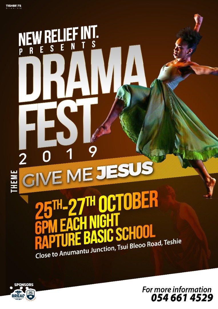 NRtheatre's tweet photo. @shattawalegh Dramafest is live in Teshie at Rapture School Park, Anumantu. Lets meet there guys. More stars will be around. Its free https://t.co/jtjA0PT29a