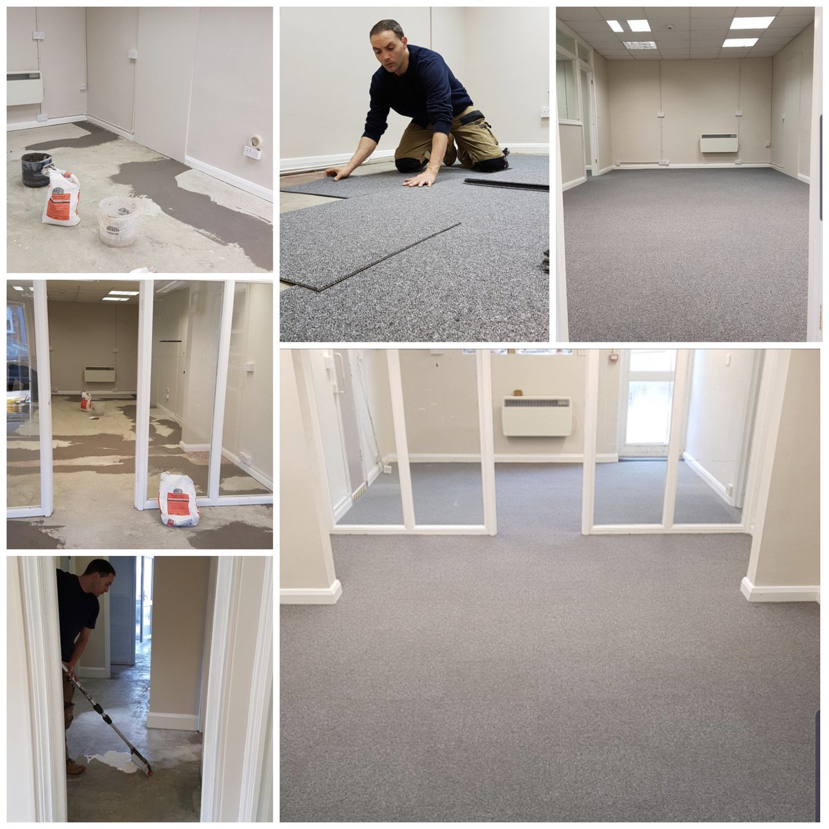 FlooringHarding's tweet photo. Using @ARDEXUKFlooring for this office refurb. Rapid, feather, tackifier. All the solutions for whatever the task #teamardex https://t.co/mqWcgpd9fb