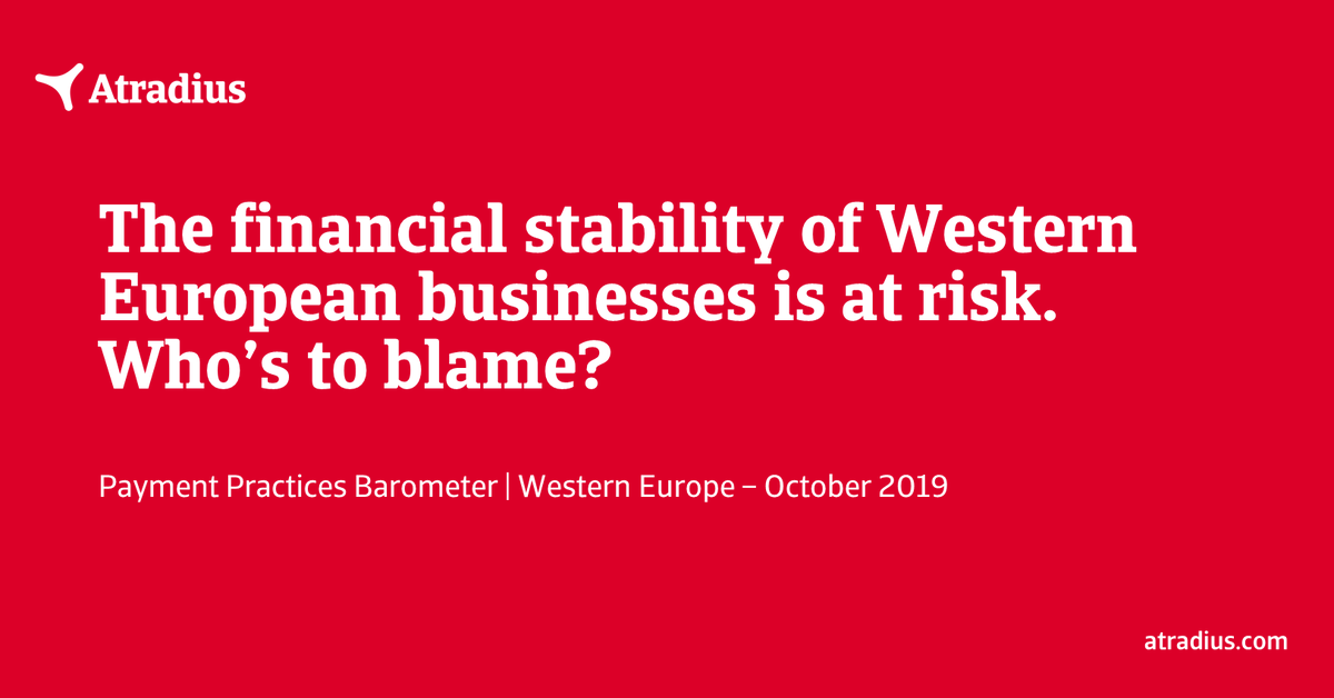atradius's tweet photo. Western Europe expects to close the year with a 2.7% increase in business insolvencies. This marks the first annual increase in years and is the bleakest regional outlook. Learn how we came up to this point at https://t.co/Kw4gvhRrO0 

#Europe #paymentpractices #risk https://t.co/kOU0TzOMMR