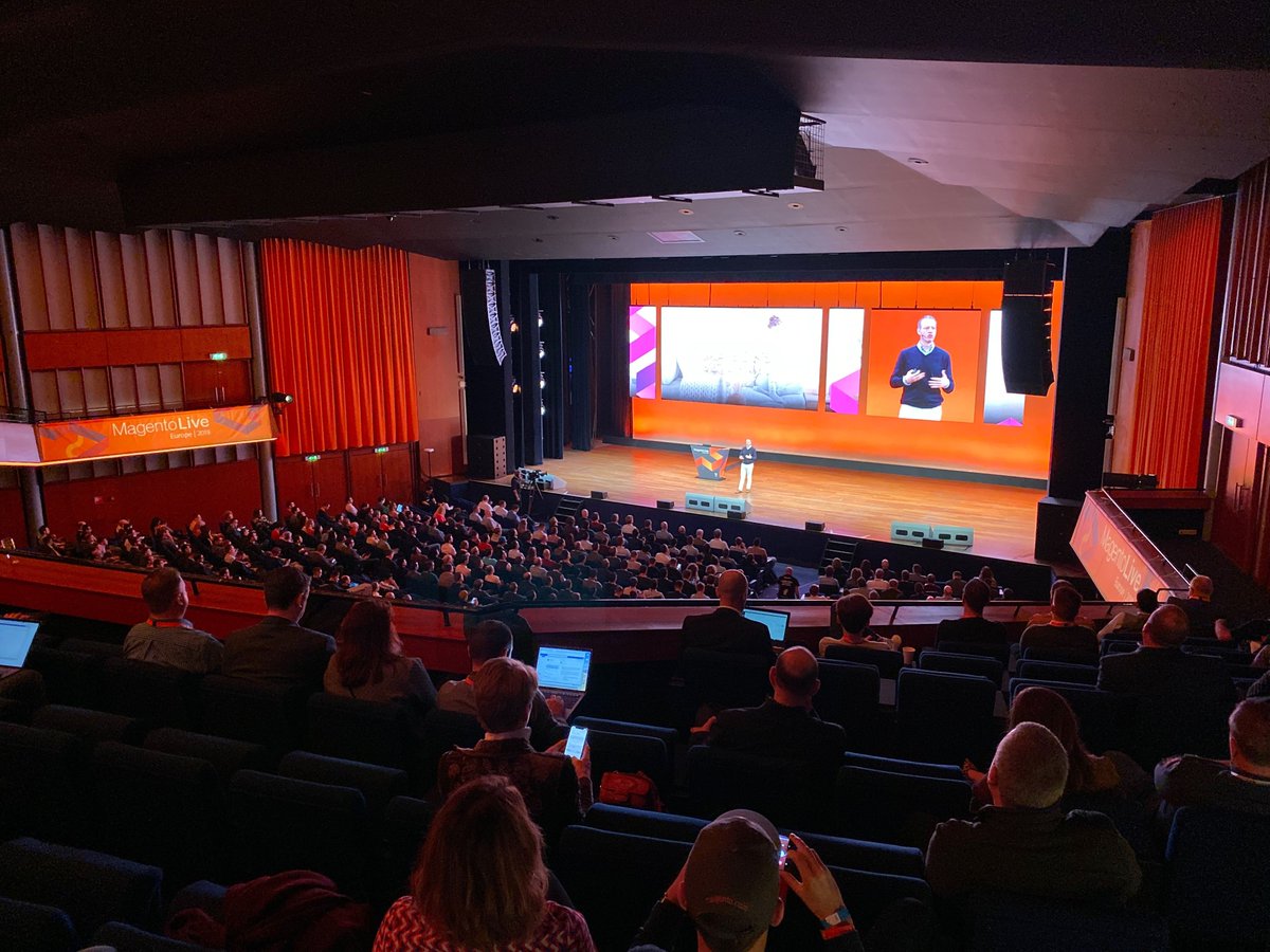 First two keynotes at #Magento Live Europe conference by Adobe head of commercial EMEA Brian Green and president international Paul Robson about changing the world through digital experiences #MLEU #Adobe