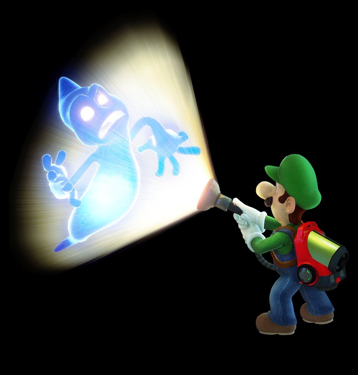 SuperMario_FRA's tweet photo. Plus froussard que jamais mais toujours bien équipé ! 
Luigi peut flasher les fantômes avec sa lampe-torche et ensuite, les aspirer avec son Ectoblast GL-U pour les capturer ! 🔦👻 https://t.co/6D6hJZbNyI