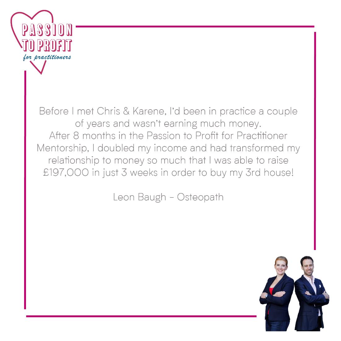 Chris_LG's tweet photo. It's #TestimonialTuesday again &amp; this week, Leon Baugh talks about how Passion to Profit helped him double his income in just 8 months!
#Coaching #Mentoring #BusinessGrowth https://t.co/kvLrqB4QXP