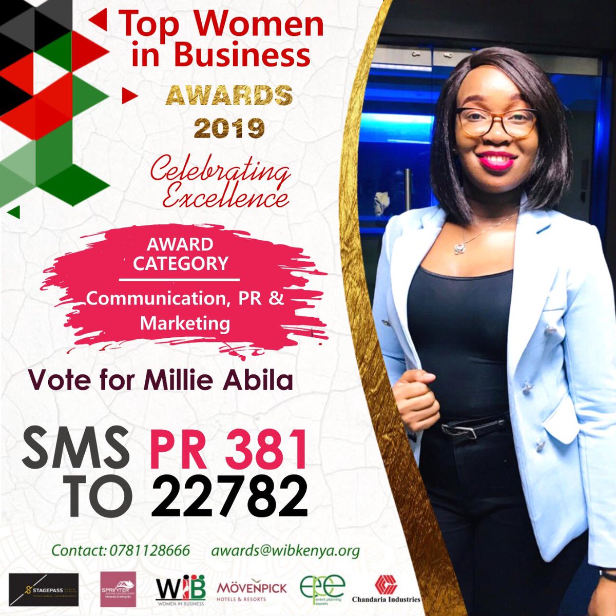 ms_mabila's tweet photo. Only 5 days left to vote. Please help me bring these home. Vote! Vote! Vote! 💪🏾Sms ( PR 381) to 22782.
Thank you. I am counting on you. 🙏🏾
#WomeninBusinessKe #WIBAwards https://t.co/qka2QfNZ3u