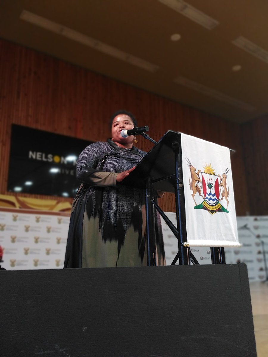 gpgSocDev's tweet photo. MEC @ec_dsd Siphokazi Lusithi @LusithiMec gives opening remarks at the National Older Persons Cultural Choir Festival @NMandelaBay https://t.co/FsfSFLNL4v