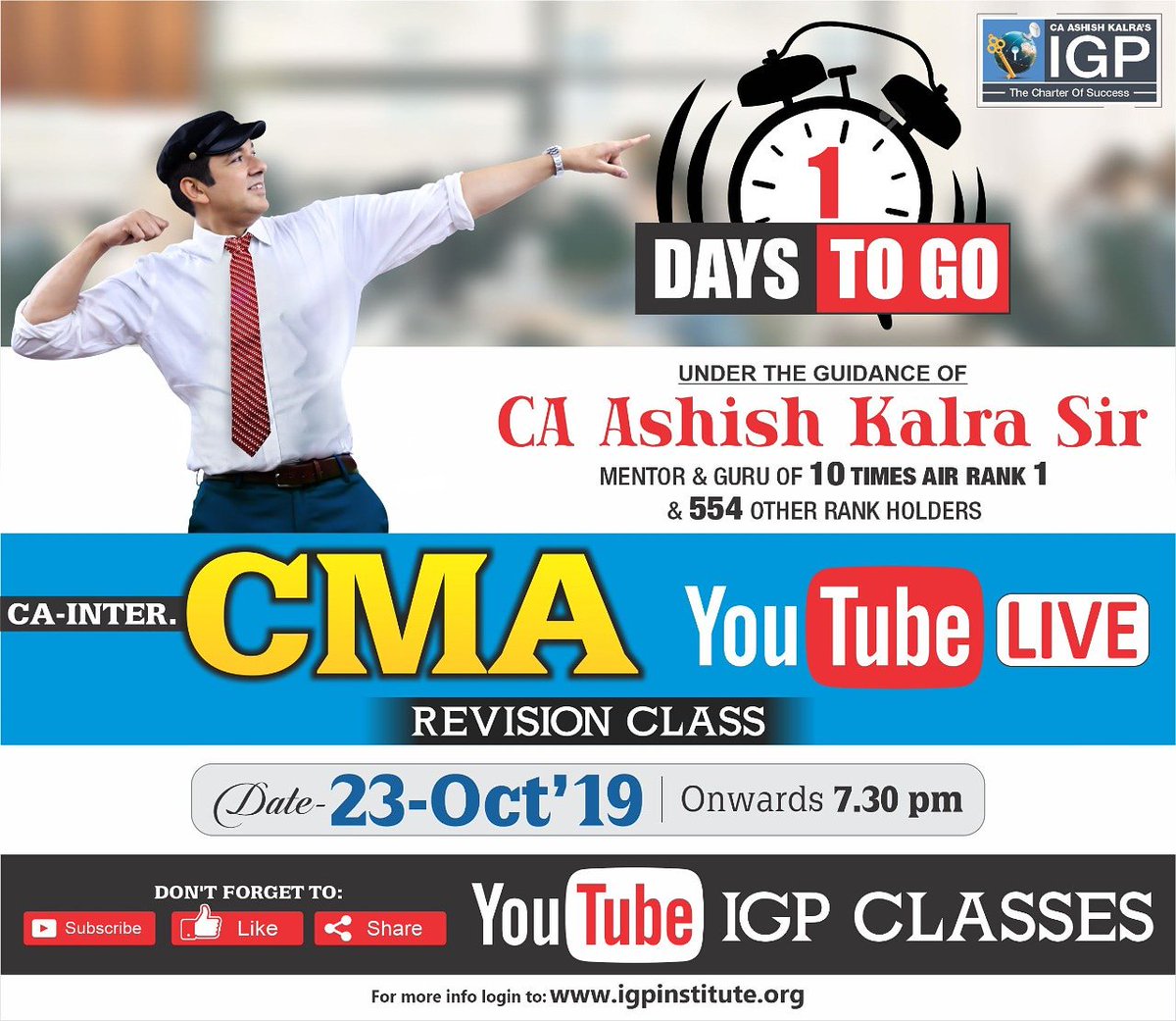 igpclasses's tweet photo. #Revision_Classes #CMA
#CA_ASHISH_KALRA Sir is Coming #LIVE Tomorrow on our YouTube Channel #IGP_CLASSES
https://t.co/GPNzR3RVrj
#CA_Intermediate #RevisionClasses #CAexams #CAstudy #CAexamTips #CAstudents #FutureCA #ICAIofficial #CAashishkalra #CA #CS #IGP #igpclassesca #ICAI https://t.co/8UDWd3d7P3