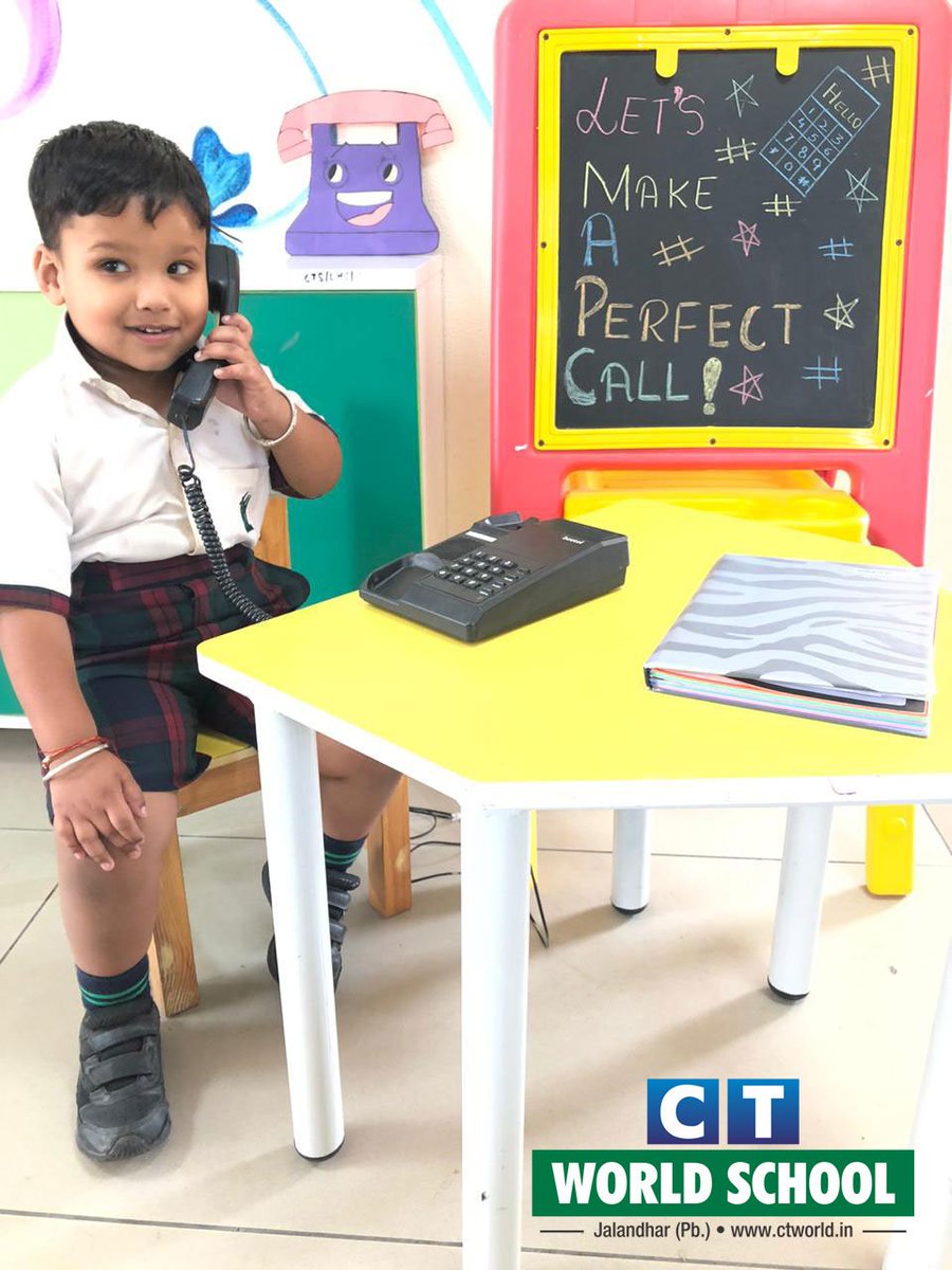 ctworldschool's tweet photo. #Answering a #call is a modern day's technique,It's nowadays a must-have etiquette! Tiny tots of CT World learning telephone etiquettes via a series of activities.
#CTGroup #CTWorld #Telephone #etiquttes #youngminds #learningwithadifference #CTWorldSchool #CTW https://t.co/iDF11f26iu