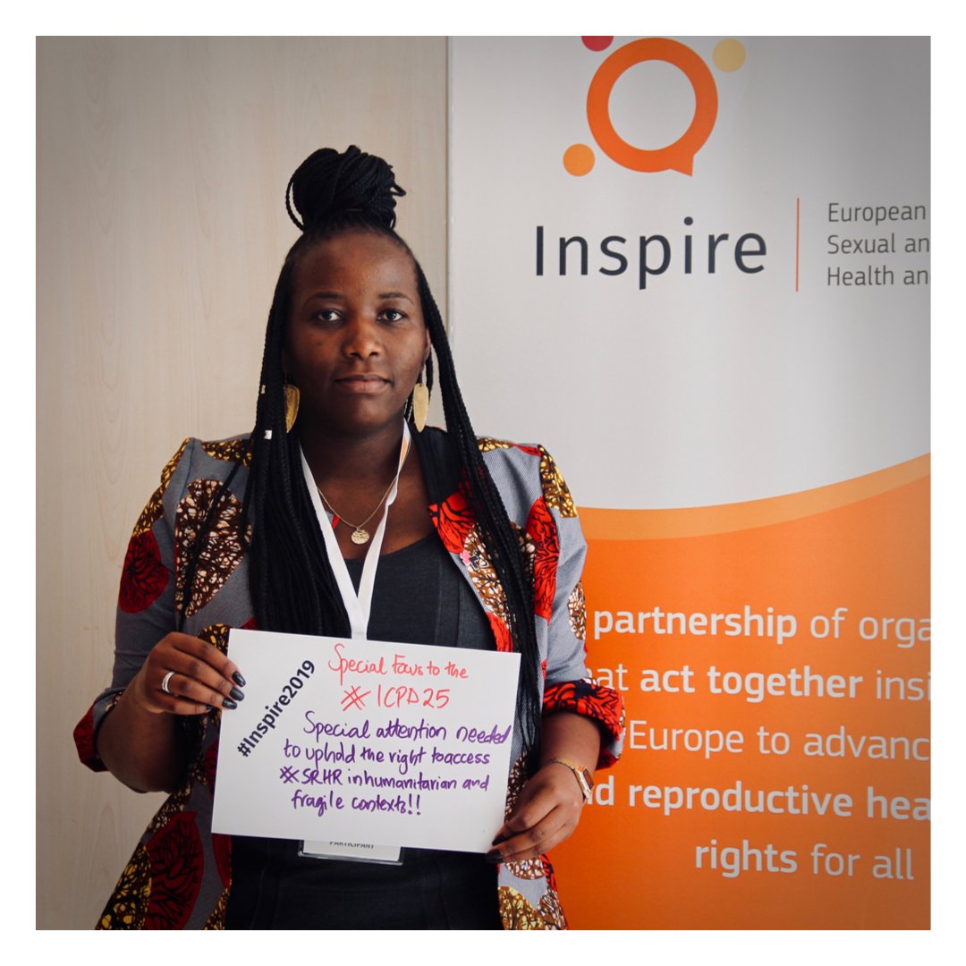 At the #Inspire2019 conference, Irene Mwendwa Muchomba, Capacity Building Officer at <a href="/FemnetProg/">FEMNET</a> tells us that “special attention is needed to uphold the right to access #SRHR in humanitarian and fragile context! Special focus to the #ICPD25."

#Inspire2019