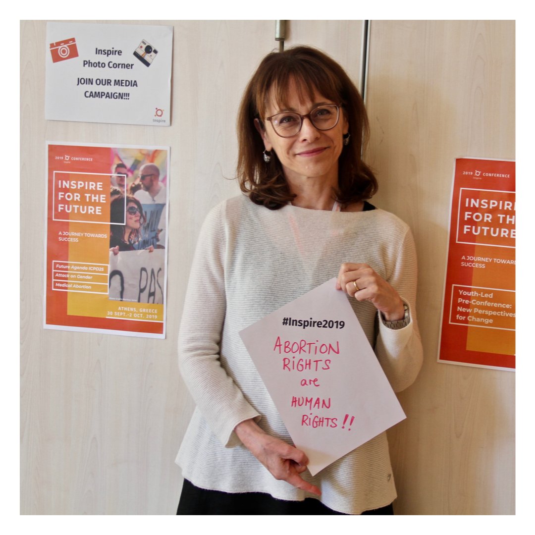 At the #Inspire2019 conference, <a href="/FrancoiseGirard/">Francoise Girard 💚</a> , President of the International Women's Health Coalition @IntlWomen reminds that “abortion rights are human rights!”. #Inspire2019
