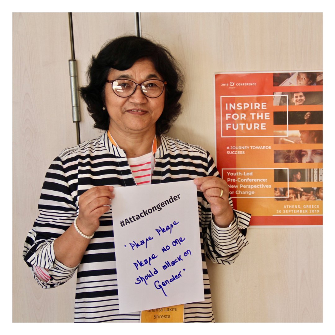 At the #Inspire2019 conference, Shanta Shresta <a href="/sshantalaxmi/">shanta laxmi shresth</a> , Beyond Beijing Committee Chairperson tells us “Please, no one should attack on Gender”. #Attackongender