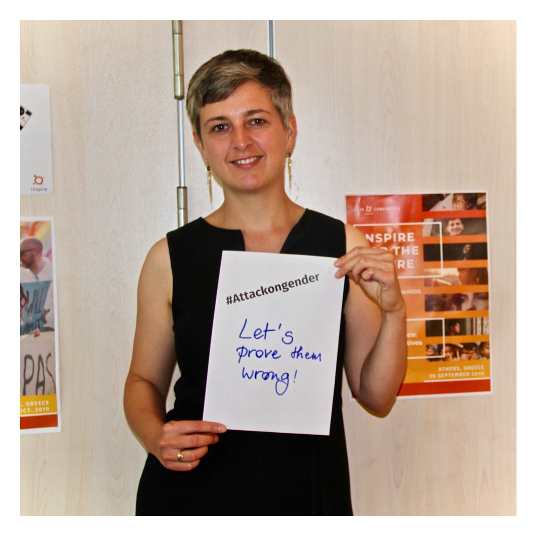 At the #Inspire2019 conference, Marlies Casier, <a href="/Sensoa_be/">Sensoa</a>  Policy Advisor responds to the #attackongender by encouraging us to “Let’s prove them wrong!