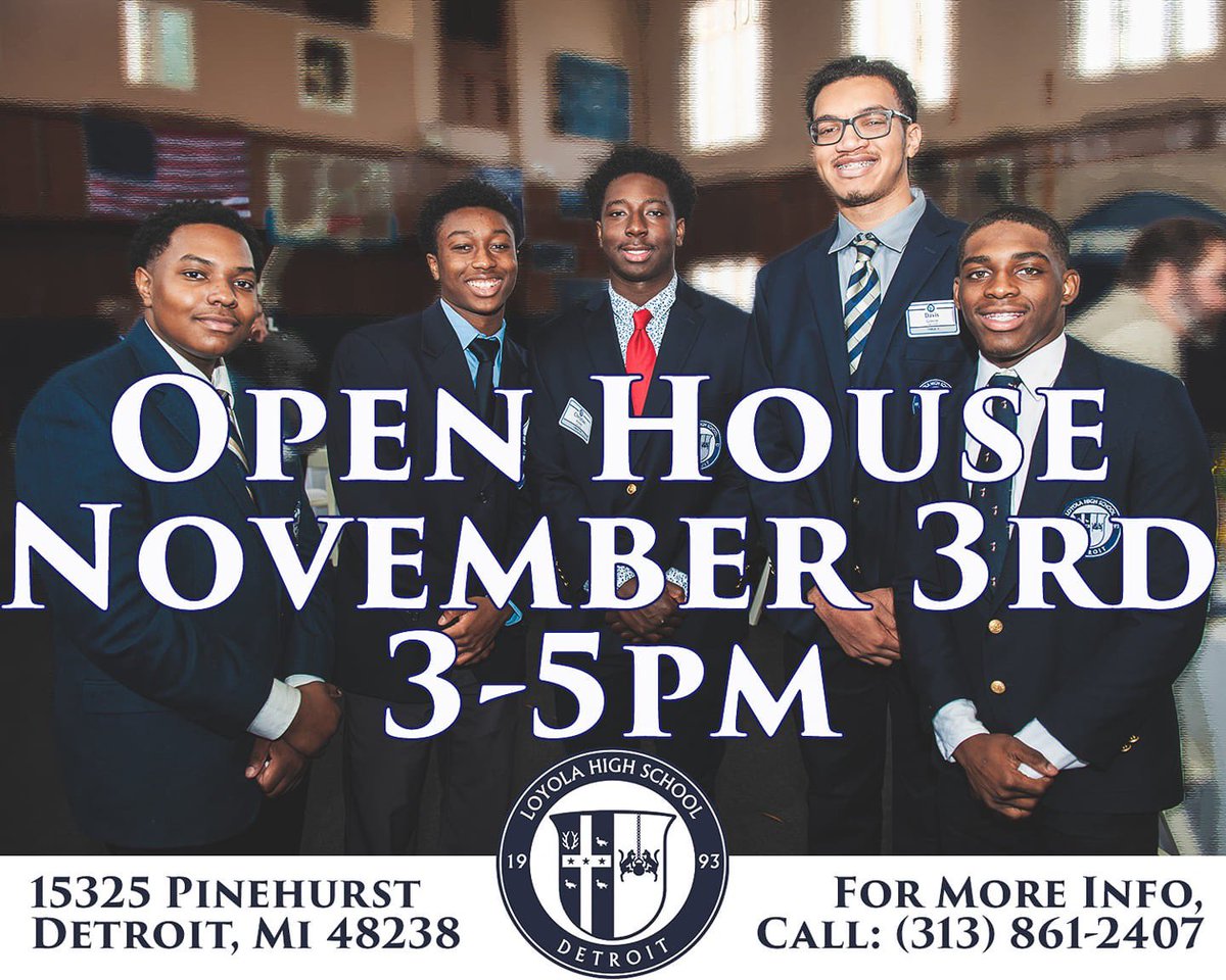 Discover Loyola: Fall Open House will be November 3, 3-5pm. Learn how our students are steer toward leadership, and meet the dedicated teachers that nurture their development. 

#AMDG 
#Detroit