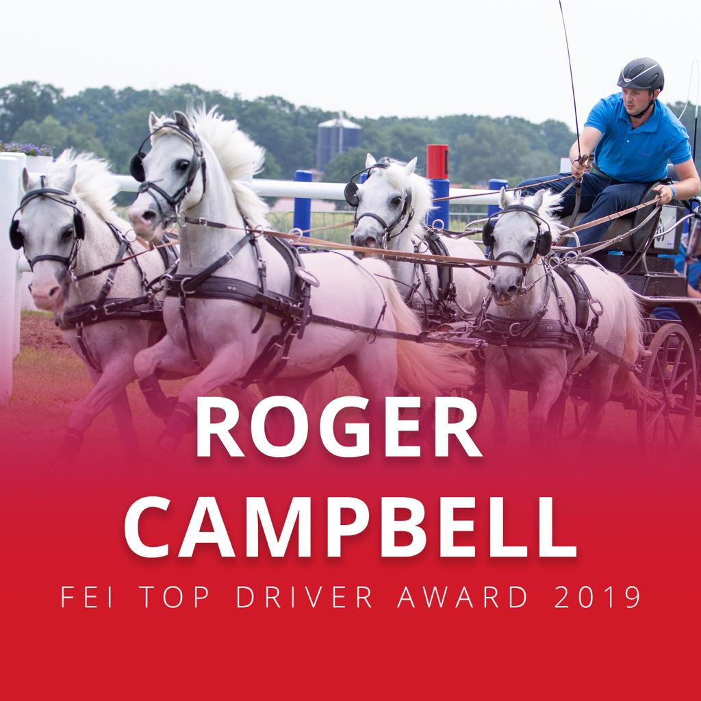 bcarriagedrive's tweet photo. 🎉 Huge Congratulations to Roger Campbell who has achieved the 2019 FEI Top Driver Award for Pony Four-in-Hand!

@TeamGBR
#BritishEquestrian https://t.co/65WJWM9GHW