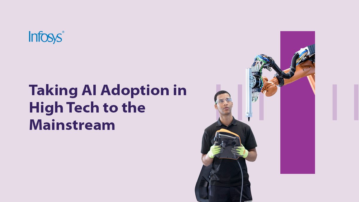 Infosys's tweet image. Komal Jain, Infosys, shares his views on the factors behind the #HighTech industry’s failure to scale and the best practices the industry can adopt to encourage mainstream adoption of #AI. infy.com/2VPC1Gf #InfosysInsights