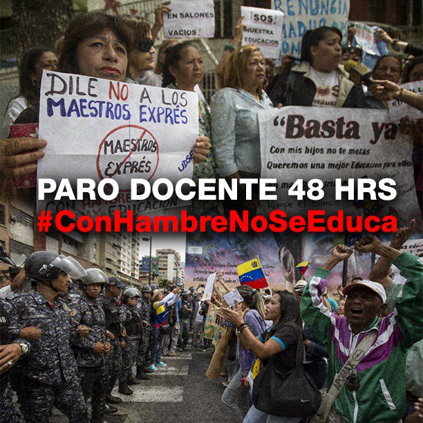 Nuestros maestros tienen derecho a seguridad social digna. Hoy la póliza de salud es de apenas Bs 200.000 y el seguro funerario de Bs 150.000. ¡Los sueldos no alcanzan y los servicios no funcionan! #ConHambreNoSeEduca