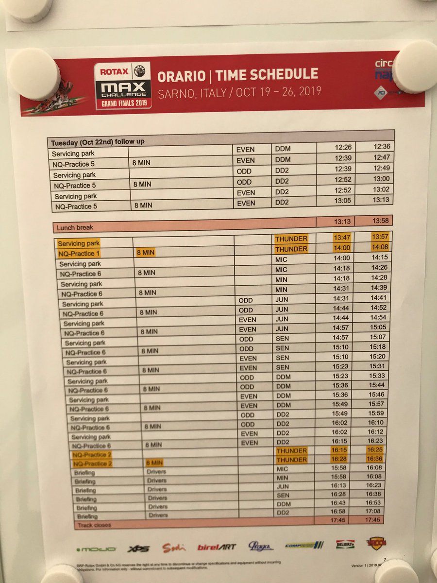 B_Barrett01's tweet photo. Good Morning from Sarno 🇮🇹 Very hot and sunny already here ☀️ 

📋 Timetables for today... 

#RMCGF2019 #karting #rotax #DEKM https://t.co/3fk1GlHbqc