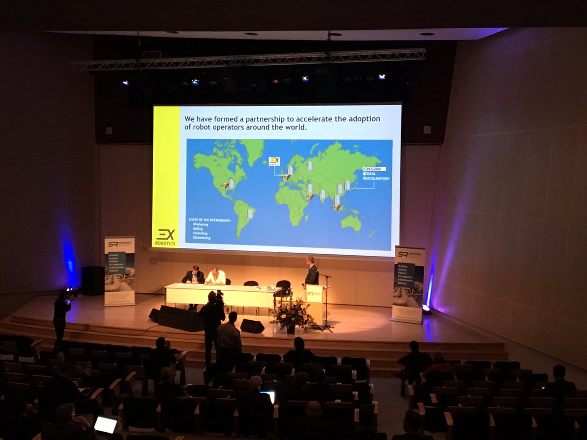 SPRINT Robotics (@sprintrobotics) on Twitter photo Partnership between #ExRobotics and <a href="/YokogawaIA/">YOKOGAWA IA</a> made official today at the World Conference for #Inspection and #Maintenance #Robotics 2019 #SPRINTconf Partnership between #ExRobotics and <a href="/YokogawaIA/">YOKOGAWA IA</a> made official today at the World Conference for #Inspection and #Maintenance #Robotics 2019 #SPRINTconf
